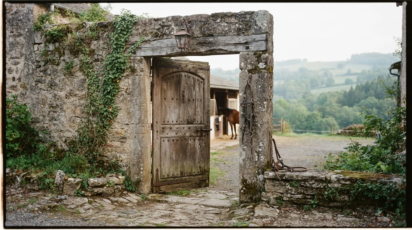 Entrée du Ecurie du jas de Lalong, centre équestre à Teilhède