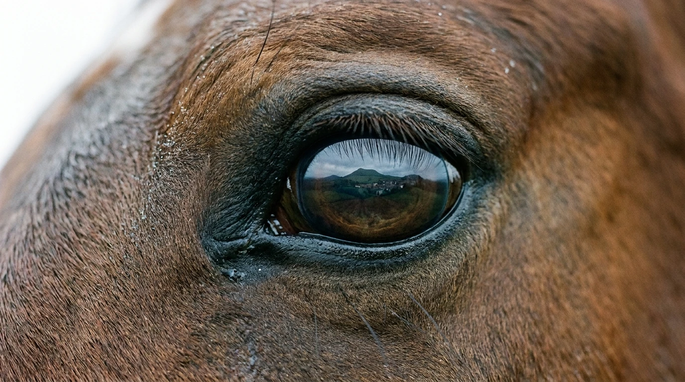 Un regard de cheval au Ecurie du jas de Lalong, Teilhède